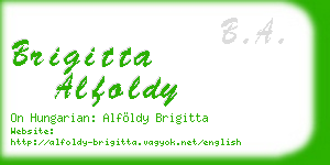 brigitta alfoldy business card
